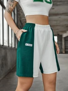 Shorts deportivos de color combinado - Multicolor - Ver 6