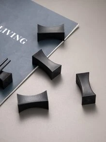 2 قطعة حامل عيدان طعام أحادية اللون، حامل أعواد خشبية من البلاستيك الأسود، لغرفة الطعام والمطبخ، هدية عيد الميلاد