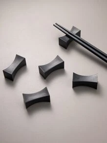 2 قطعة حامل عيدان طعام أحادية اللون، حامل أعواد خشبية من البلاستيك الأسود، لغرفة الطعام والمطبخ، هدية عيد الميلاد