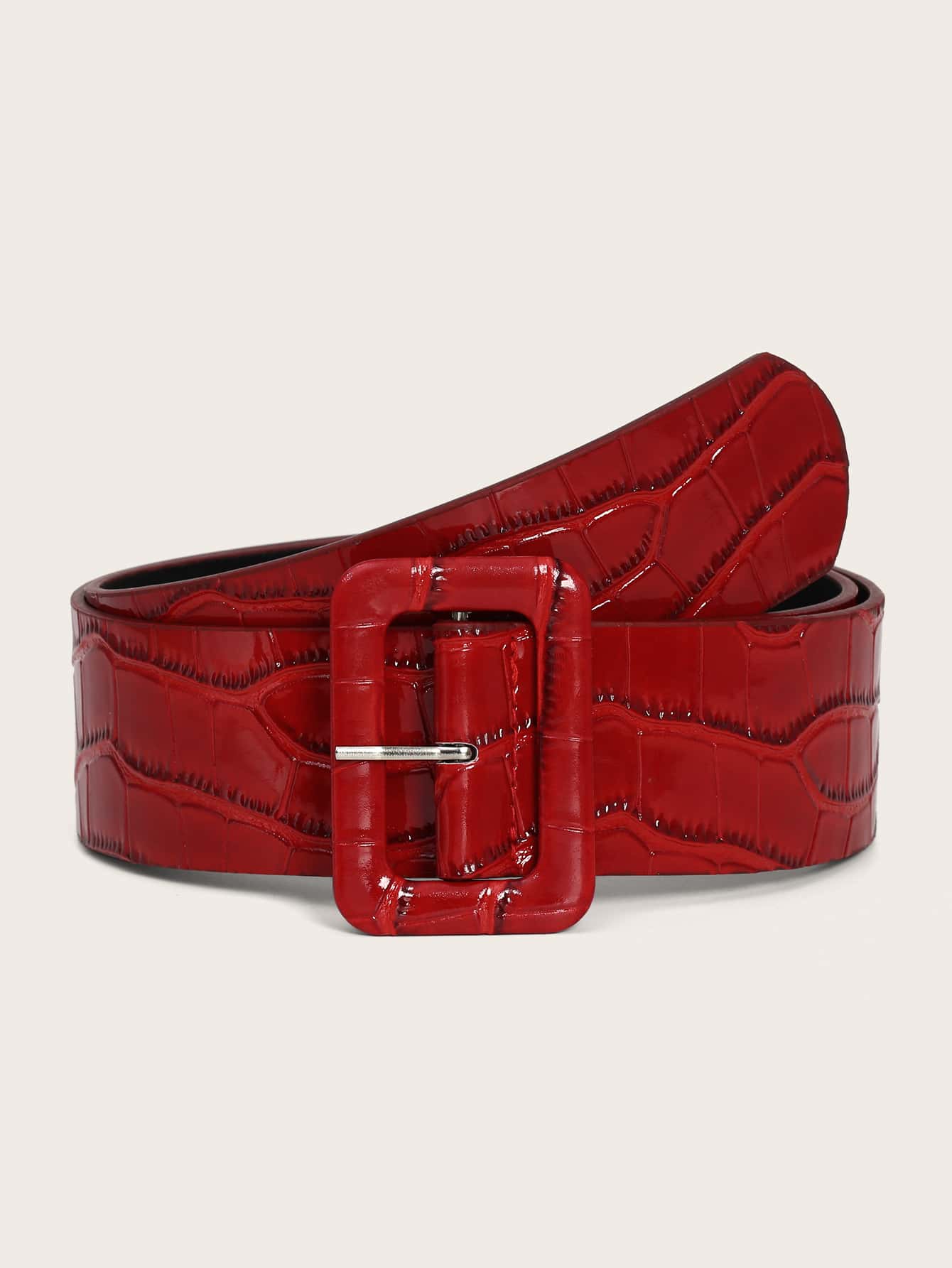 Rectangle Buckle Belt Halloween Summer, School - Red - View 1