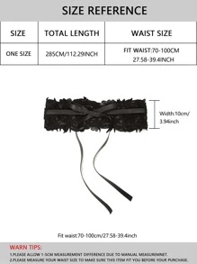 Lace Up Plus Size Corset Lace Belt - Black - View 4