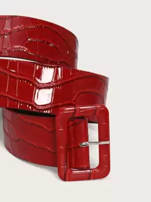 Rectangle Buckle Belt Halloween Summer, School - Red - View 2