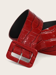 Rectangle Buckle Belt Halloween Summer, School - Red - View 3
