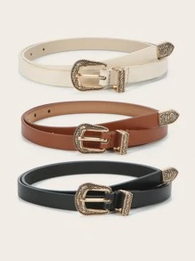 3入組金屬搭扣腰帶 - 彩色 - 查看 1