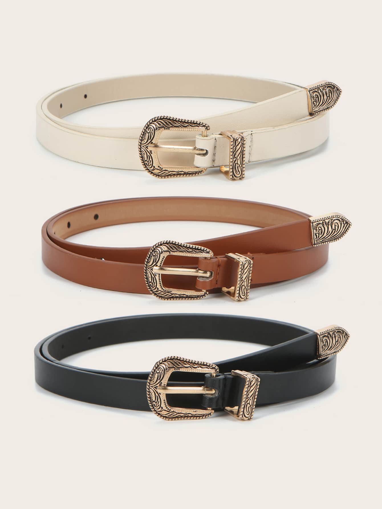 3入組金屬搭扣腰帶 - 彩色 - 查看 1