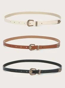3入組金屬搭扣腰帶 - 彩色 - 查看 2