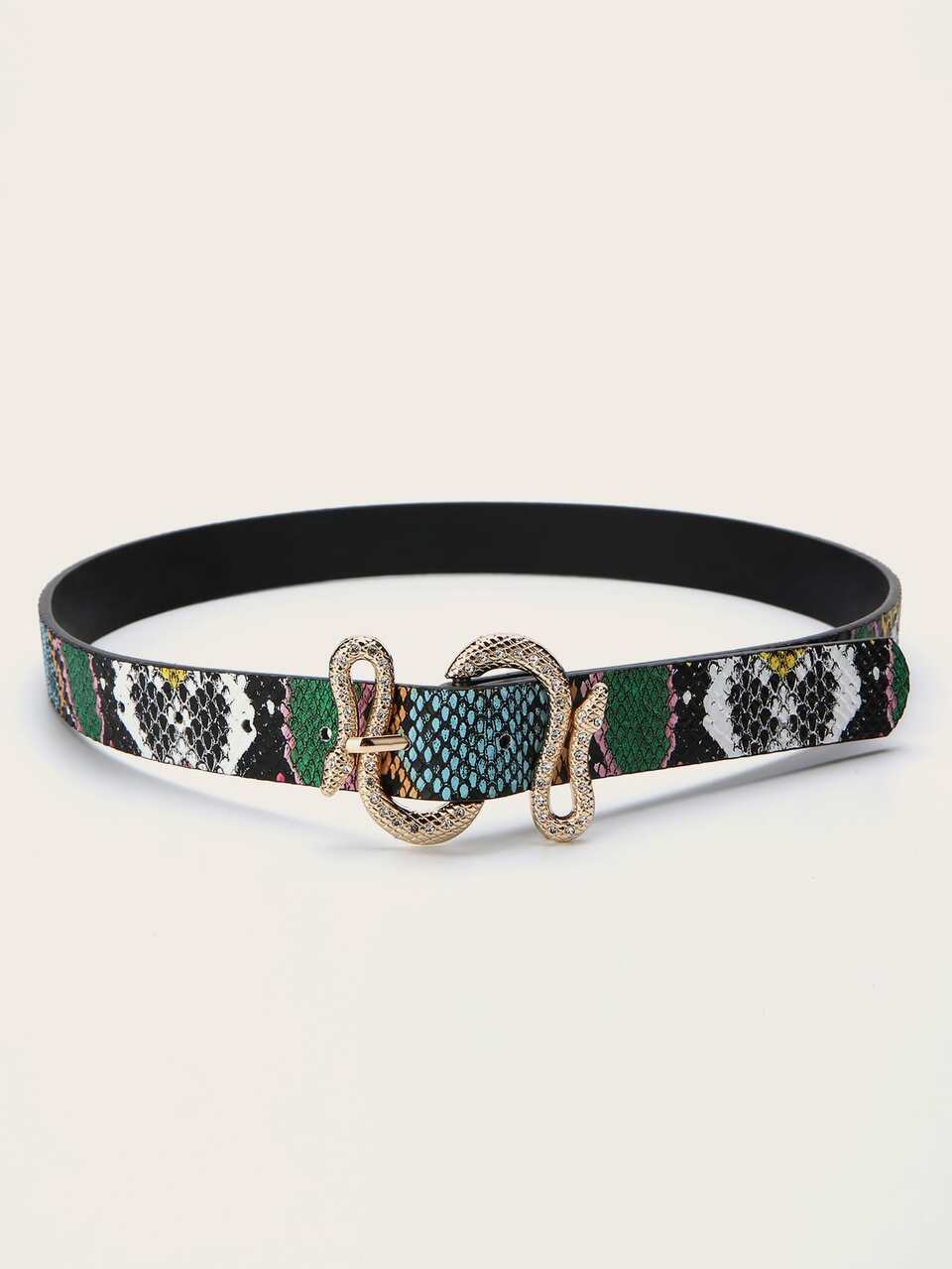 Party Snakeskin Pattern Serpentine Buckle Belt Halloween Fall, Autumn, Halloween
