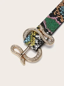 Party Snakeskin Pattern Serpentine Buckle Belt Halloween Fall, Autumn, Halloween - Multicolor - View 3