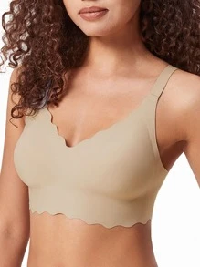 LUVLETTE Scallop Trim Lightly Lined Bra - Apricot - View 5