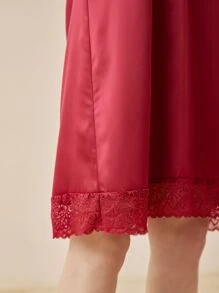 LUVLETTE Satin Nightgown - Burgundy - View 4