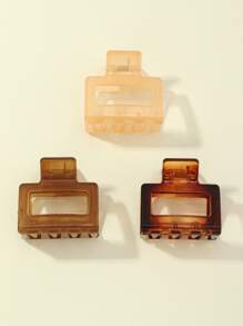 3入組壓克力髮爪 - 棕色 - 查看 1