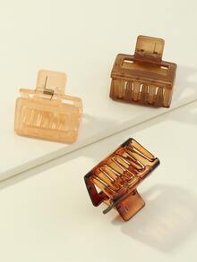 3入組壓克力髮爪 - 棕色 - 查看 2