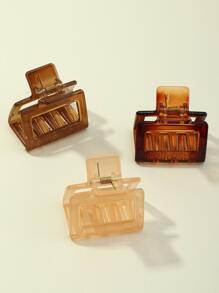 3入組壓克力髮爪 - 棕色 - 查看 4