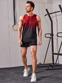 Manfinity Sport Corelite Boyfriend Style Men Geo Print Drawstring Waist Sports Stretchy Shorts Gym Shorts Jogger Shorts