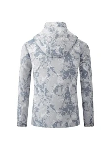 Chaqueta deportiva con capucha con cremallera y estampado gráfico aleatorio en estilo de novio para hombres - Multicolor - Ver 2