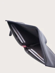 男士字母圖案短皮夾 - 灰色 - 查看 2