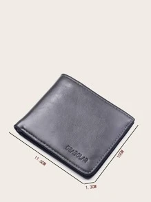 男士字母圖案短皮夾 - 灰色 - 查看 3