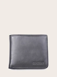 男士字母圖案短皮夾 - 灰色 - 查看 4