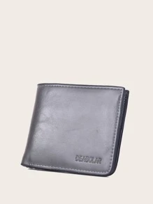 男士字母圖案短皮夾 - 灰色 - 查看 5