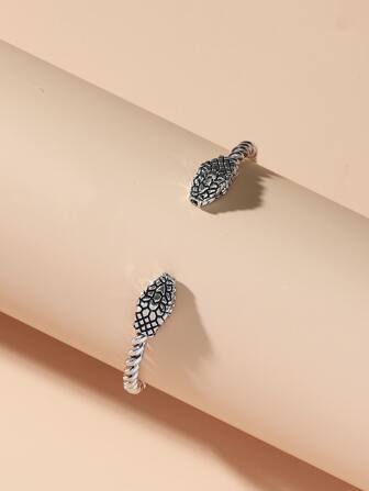 Pulsera abierta con diseño de serpiente