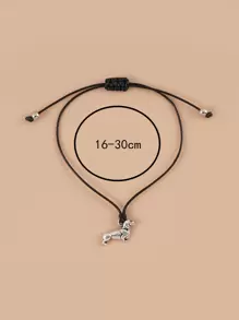 Dog Charm Bracelet - Black - View 4