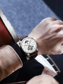 男士防水機械手表 - 咖啡棕 - 查看 5