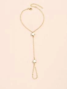 Star Decor Mittens Bracelet - Yellow Gold - View 3