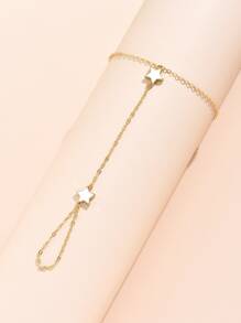 Star Decor Mittens Bracelet - Yellow Gold - View 4