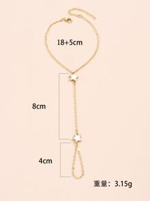 Star Decor Mittens Bracelet - Yellow Gold - View 5