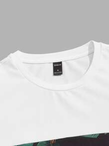 Manfinity RSRT Men Tropical Print Colorblock Tee - Multicolor - View 4