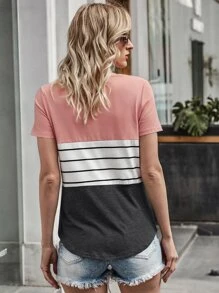 เสื้อยืด ลายแถบ และ บล็อคสี - มัลติคัลเลอร์ - ดู 2