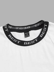 GENTILAND 男士棉字母刺繡獨角獸樣式T恤 - 白色 - 查看 4