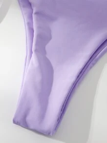 Swim Mod Bộ Bikini Tam giác Bras & Cà vạt Đáy & Hipster Bơi đáy 3 mảnh Bộ đồ tắm - Màu Lilac Tím - Xem 5