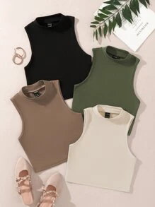 SHEIN Unity 4 piezas Top tank unicolor