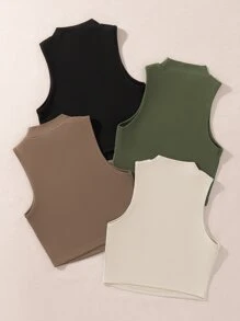 SHEIN Unity 4 piezas Top tank unicolor