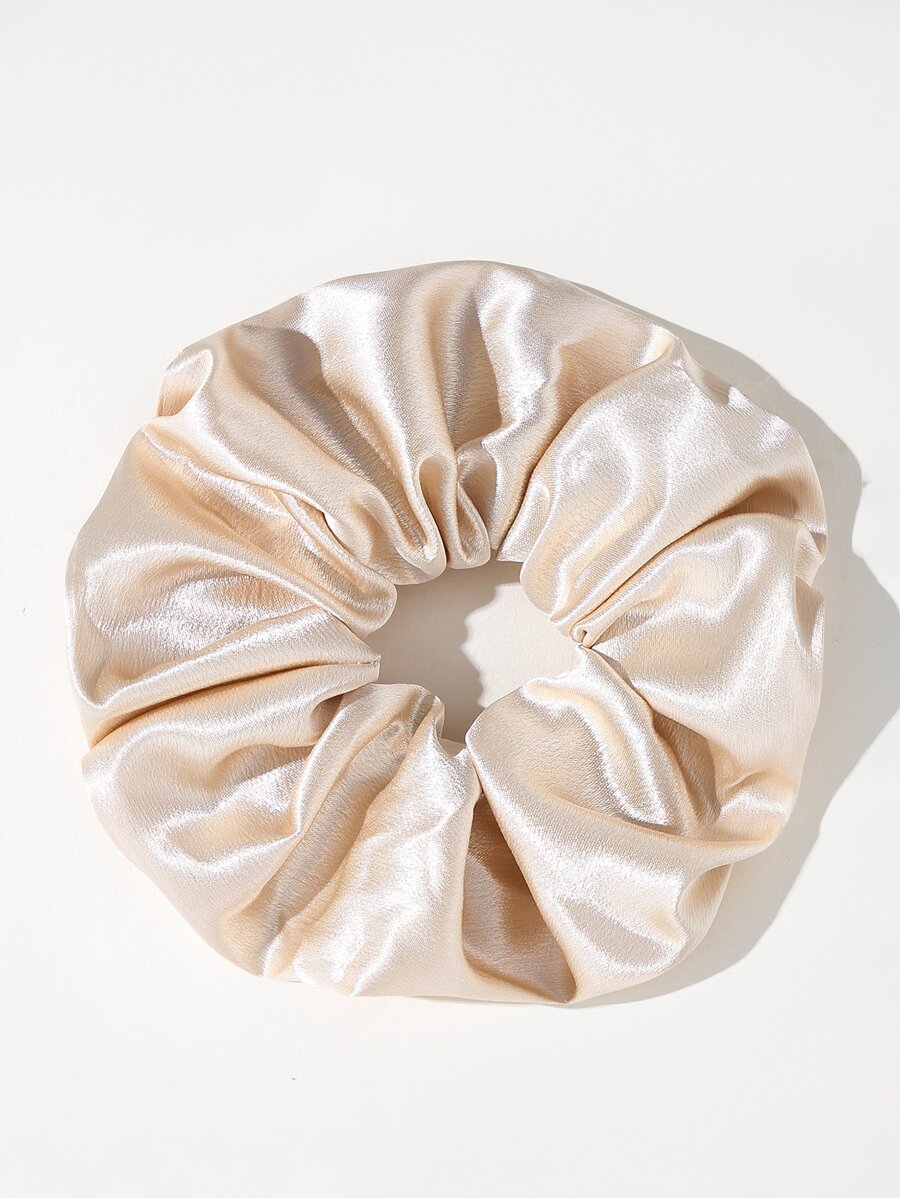Plain Pleated Scrunchie - Màu be - Xem 1