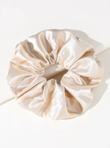 Plain Pleated Scrunchie - Màu be - Xem 2
