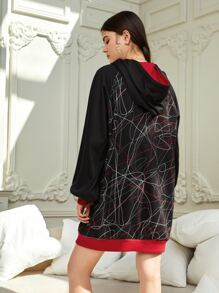 Anne Kyrsten Graffiti Print Drop Shoulder Sweatshirt Dress - Multicolor - View 2