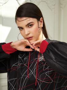 Anne Kyrsten Graffiti Print Drop Shoulder Sweatshirt Dress - Multicolor - View 3