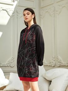 Anne Kyrsten Graffiti Print Drop Shoulder Sweatshirt Dress - Multicolor - View 4