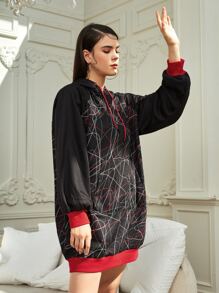 Anne Kyrsten Graffiti Print Drop Shoulder Sweatshirt Dress - Multicolor - View 6