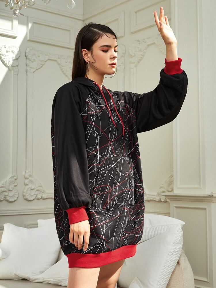 Anne Kyrsten Vestido sudadera con estampado de grafiti de hombros caídos - Multicolor - Añade 6