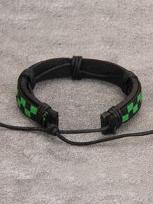 時尚流行男士格子圖案手鍊PU適合珠寶禮物和時尚外觀