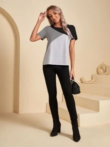 EMERY ROSE 撞色條紋T恤 - 彩色 - 查看 6