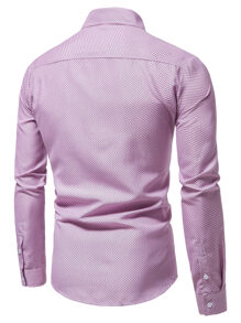 Manfinity Mode 男士菱形印花襯衫 - 粉色 - 查看 2