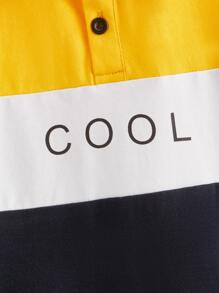 SHEIN Boys Letter Graphic Colourblock Polo Shirt - Multicolor - View 3