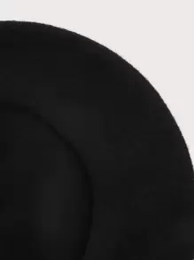 Boina de invierno de color sólido de moda para niñas - Negro - Ver 3