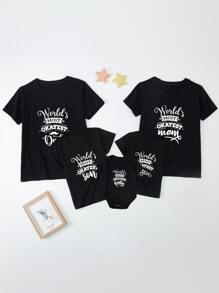 Manfinity Men 1pc Beard & Letter Graphic Tee - Black - View 3