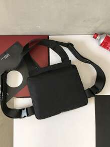 Men Pocket Front Chest Rig Bag Sling Bag - Black - View 3