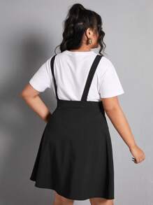 Vestido overol unicolor sin camiseta - Negro - Ver 2